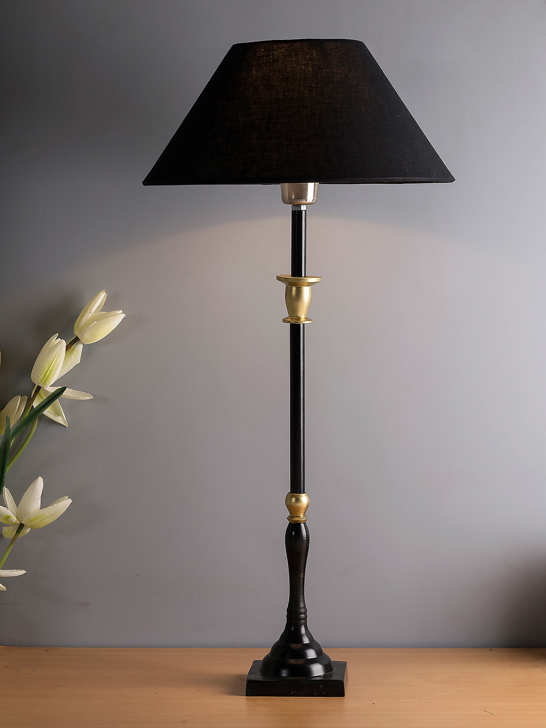 

Homesake Black Solid Handcrafted Candlestick Table Lamp