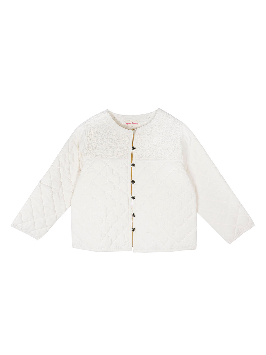 

My Little Lambs Girls Off-White Self Design Lightweight Puffer Jacket