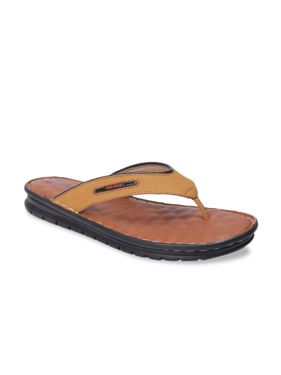 

Red Chief Men Khaki Solid Leather Comfort Sandals