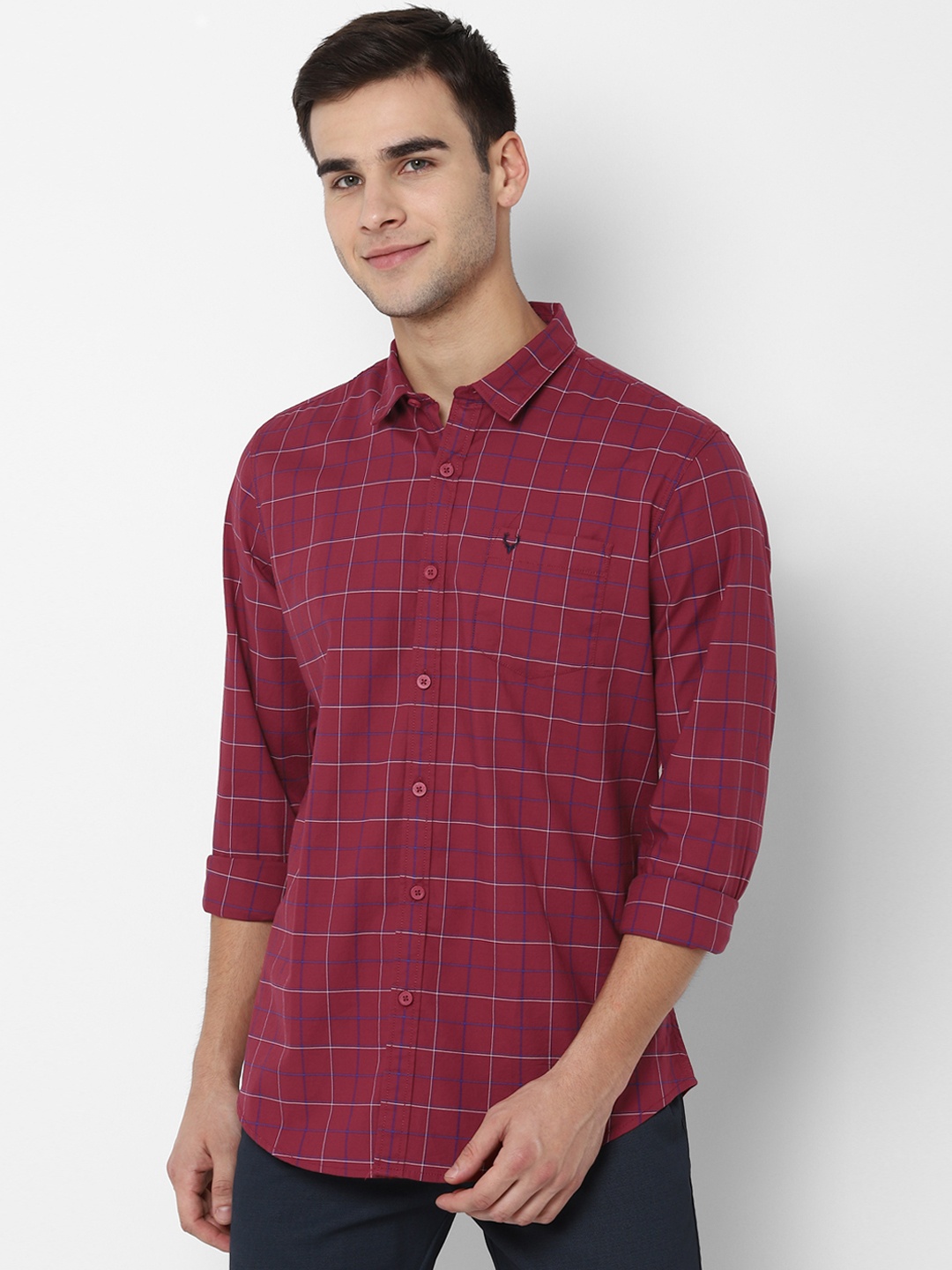 

Allen Solly Sport Men Red Grey Regular Fit Checked Casual Shirt