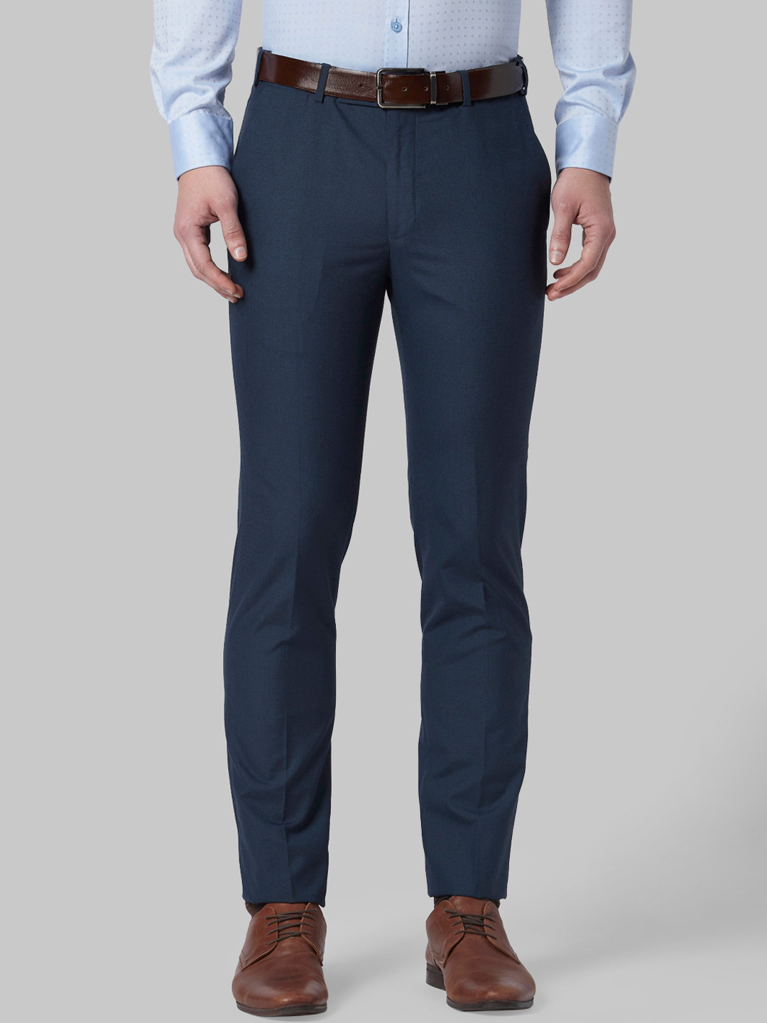 

Park Avenue Men Blue Slim Fit Solid Formal Trousers