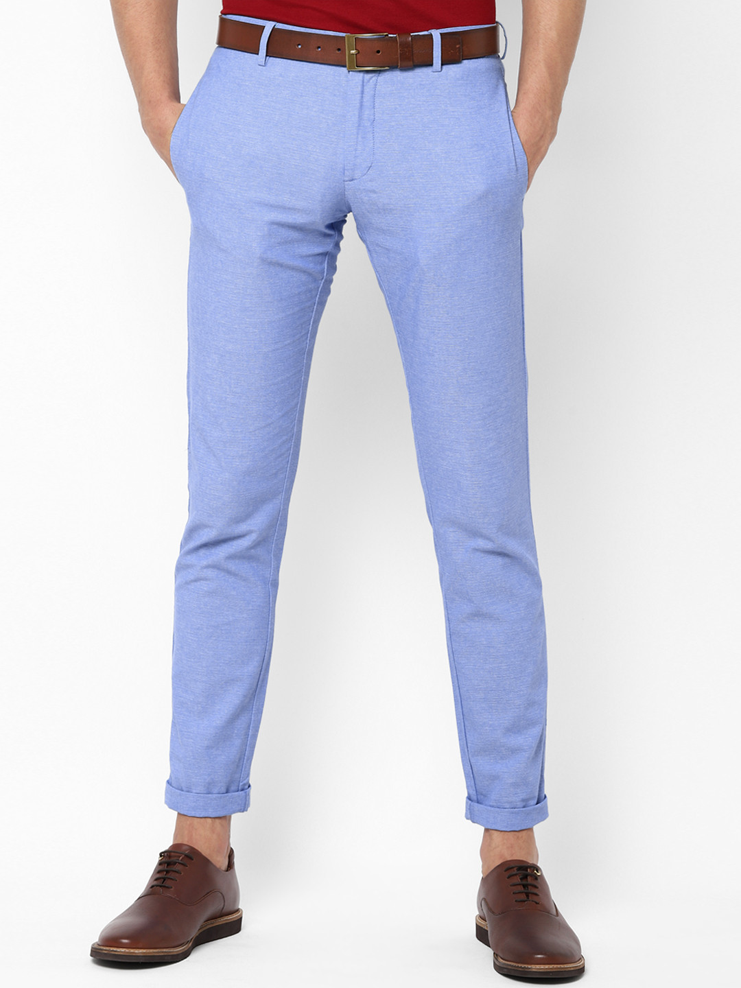 

Allen Solly Men Blue Slim Fit Solid Regular Trousers