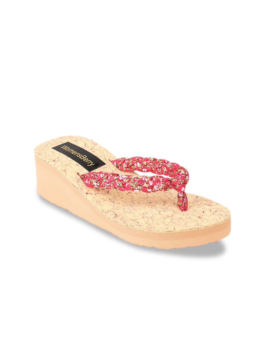 

WOMENS BERRY Women Beige & Red Solid Heels