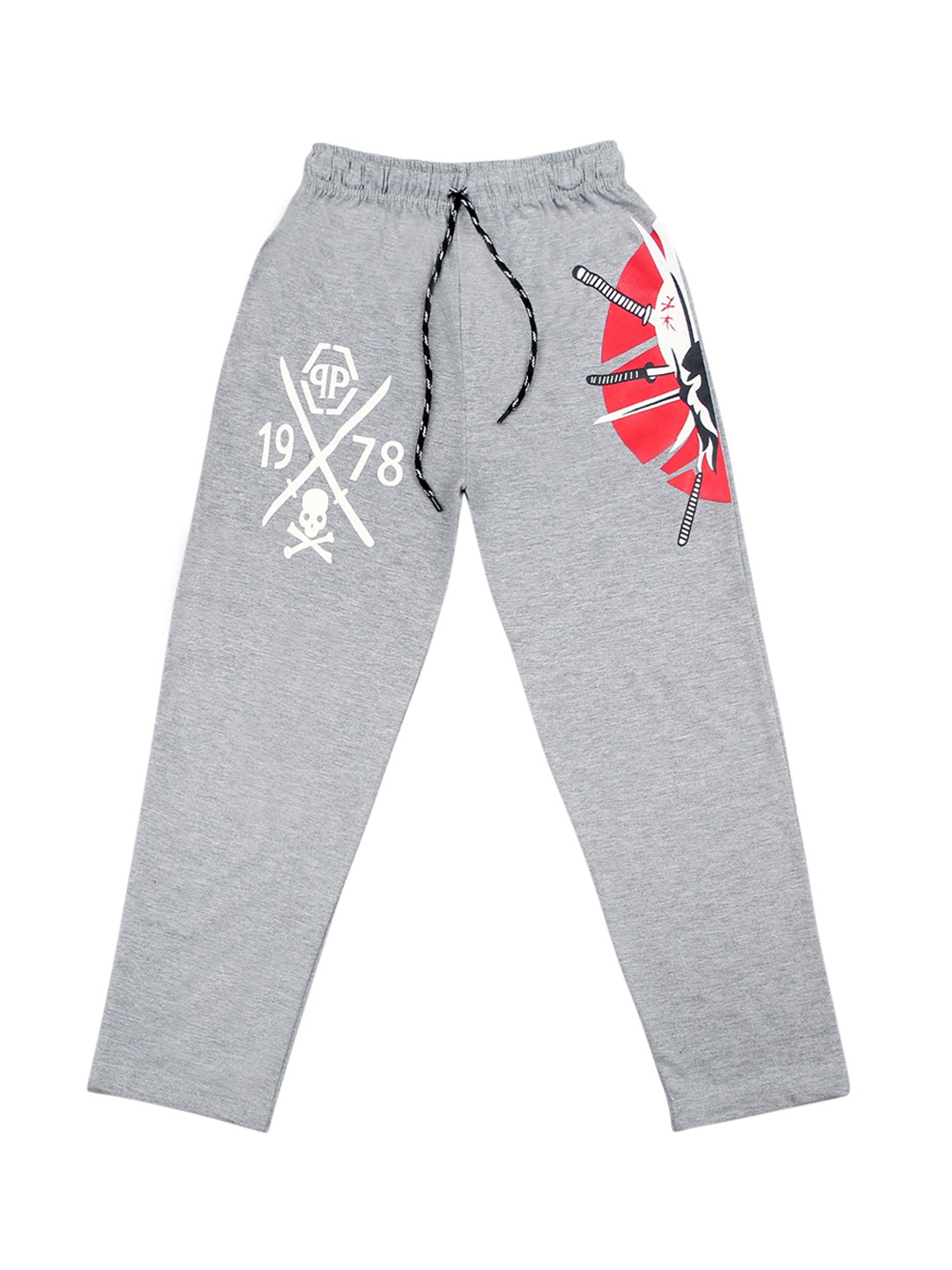 

SWEET ANGEL Girls Grey Melange Solid Straight-Fit Track Pants