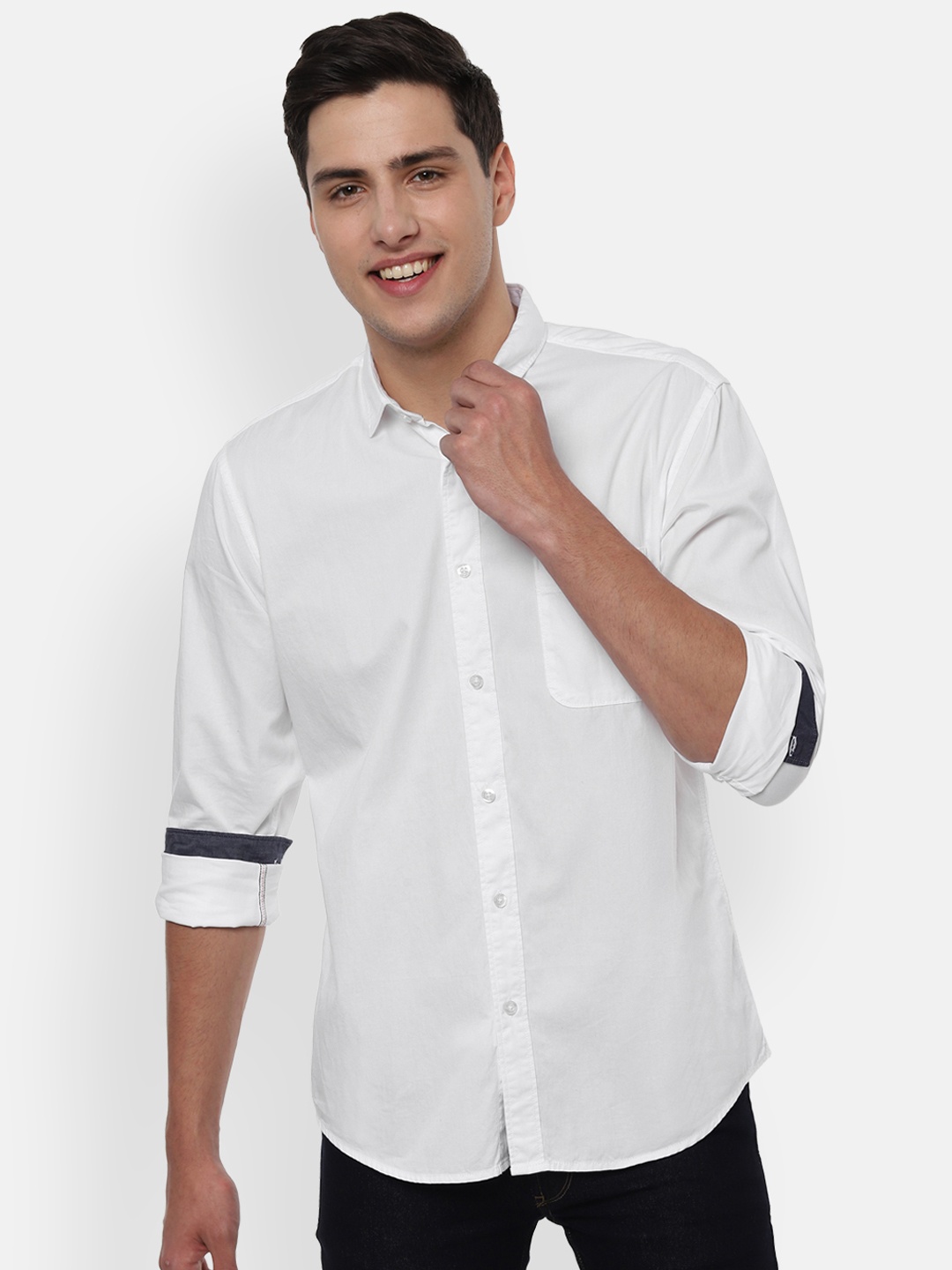 

Louis Philippe Jeans Men White Slim Fit Solid Casual Shirt