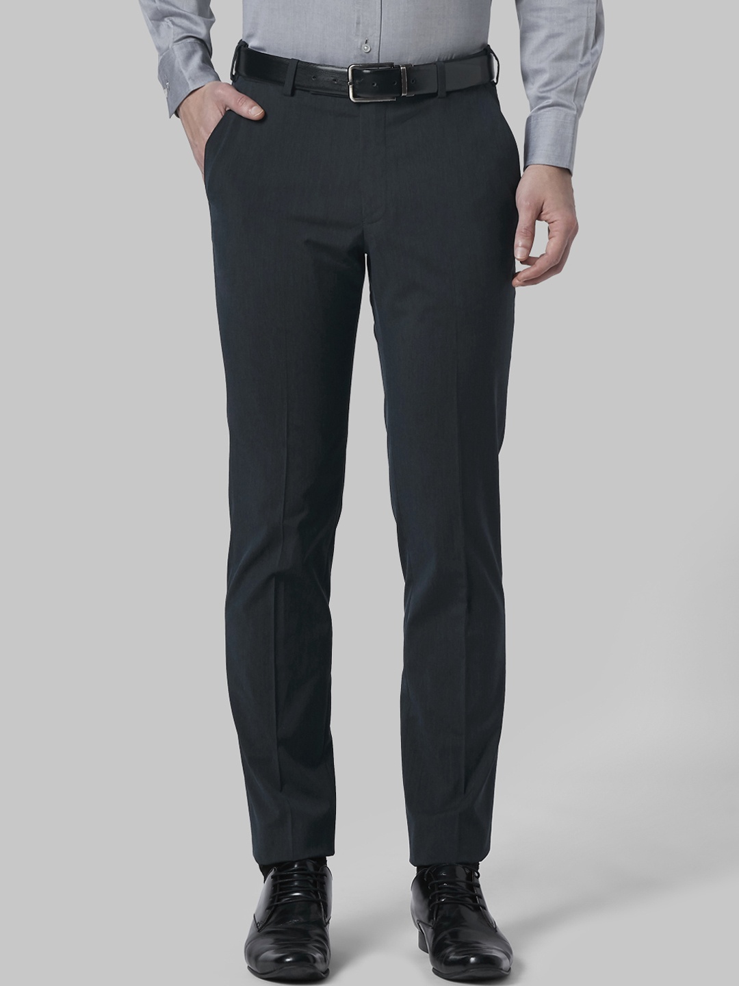 

Park Avenue Men Black Slim Fit Solid Formal Trousers
