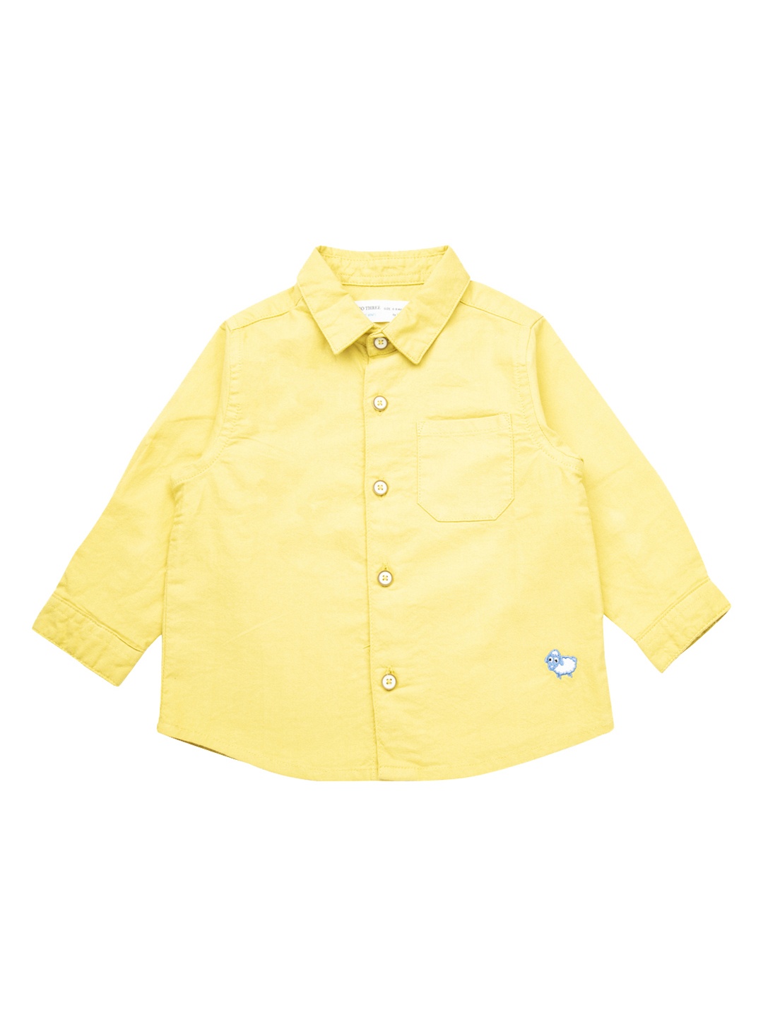 

ZERO THREE Boys Yellow Regular Fit Solid Casual Shirt