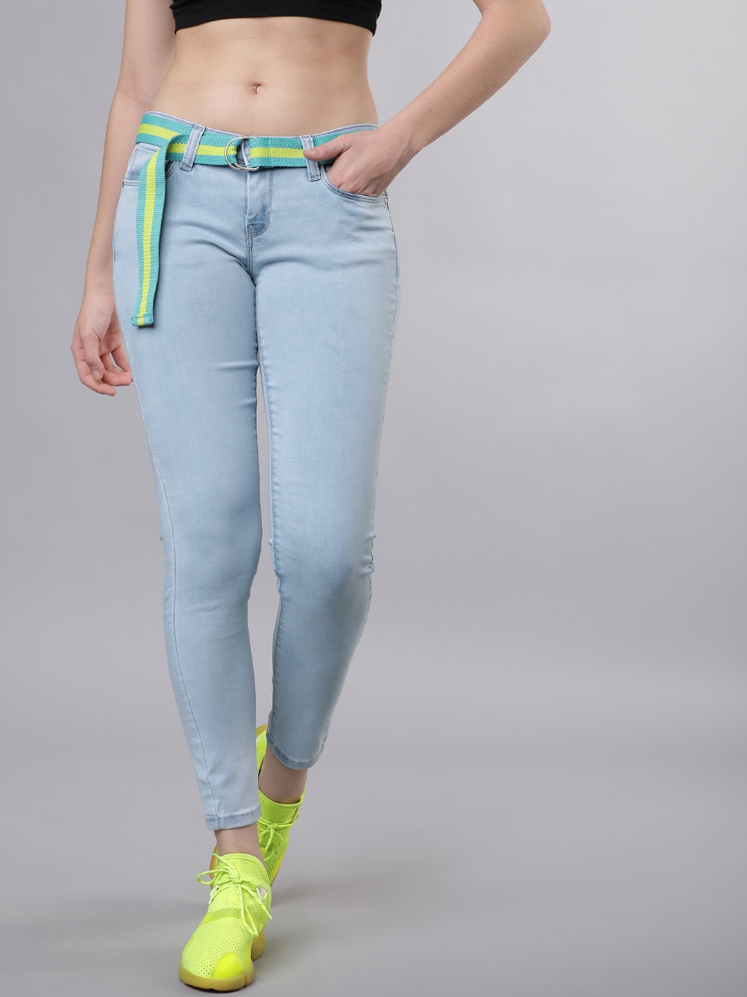 

Tokyo Talkies Women Blue Skinny Fit Mid-Rise Clean Look Stretchable Jeans
