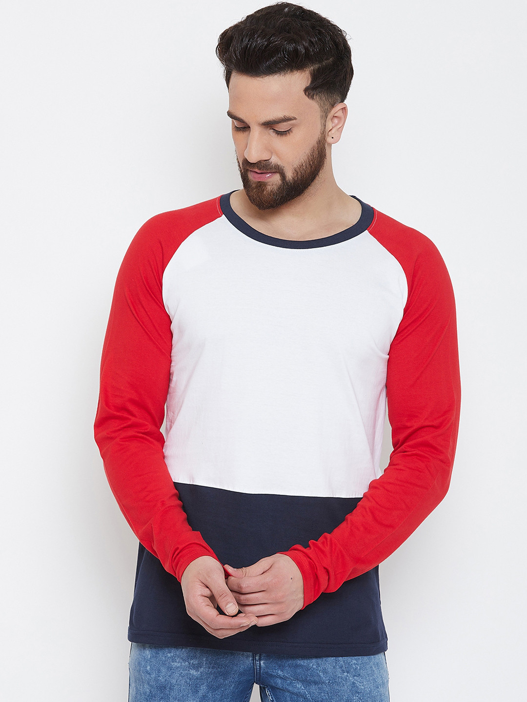 

The Dry State Men Multicoloured Colourblocked Round Neck T-shirt, Multi