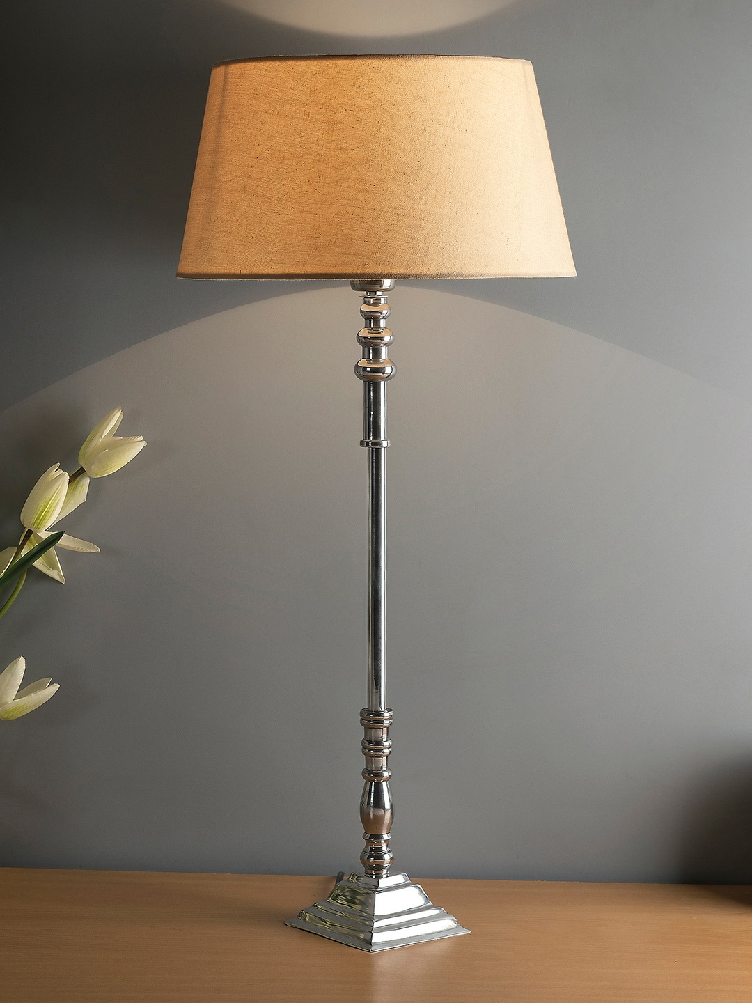 

Homesake Silver-Toned Solid Handcrafted Chrome Finish Buffet Lamp