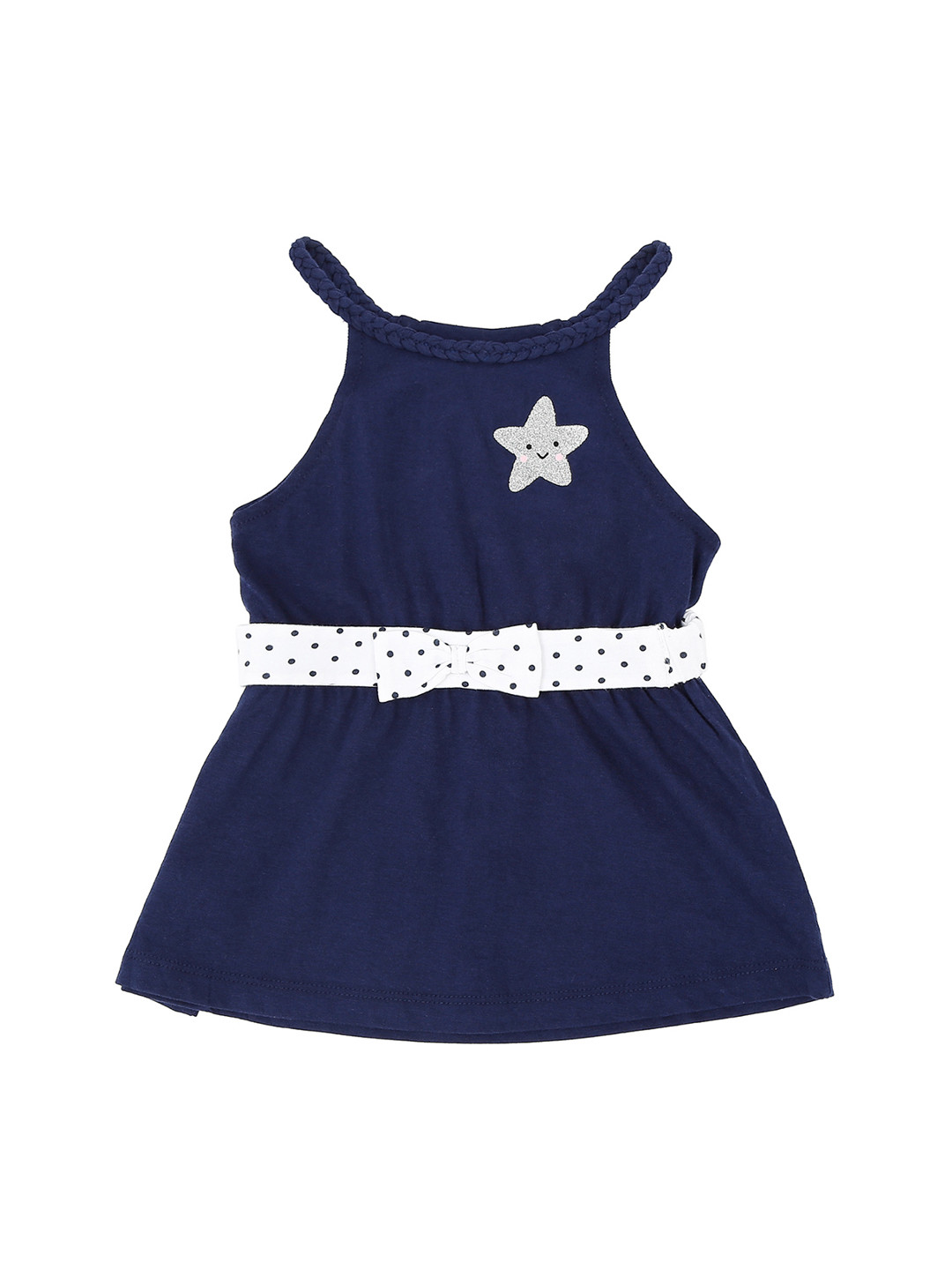 

Pantaloons Baby Girls Navy Blue Printed Fit and Flare Dress