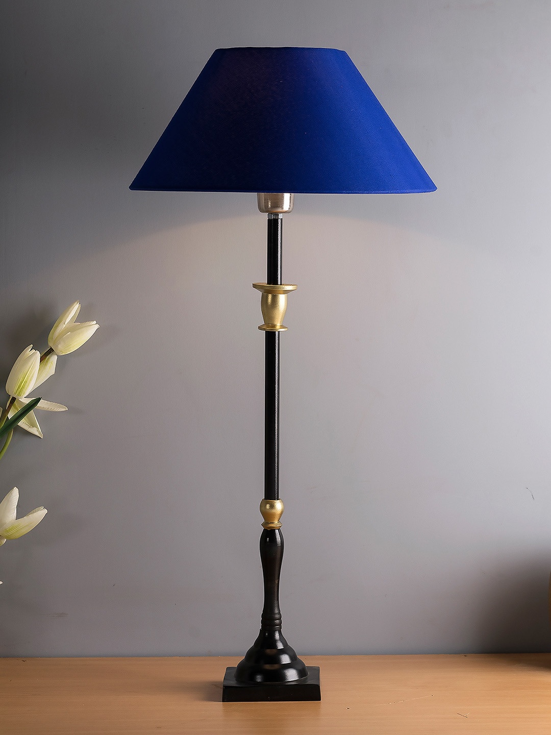 

Homesake Black & Black Solid Handcrafted Candlestick Table Lamp
