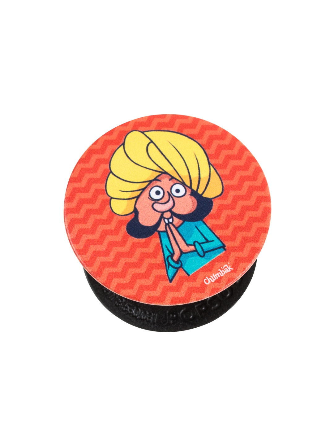 

Chumbak Unisex Red & Yellow Printed Namaste PopSocket Grip