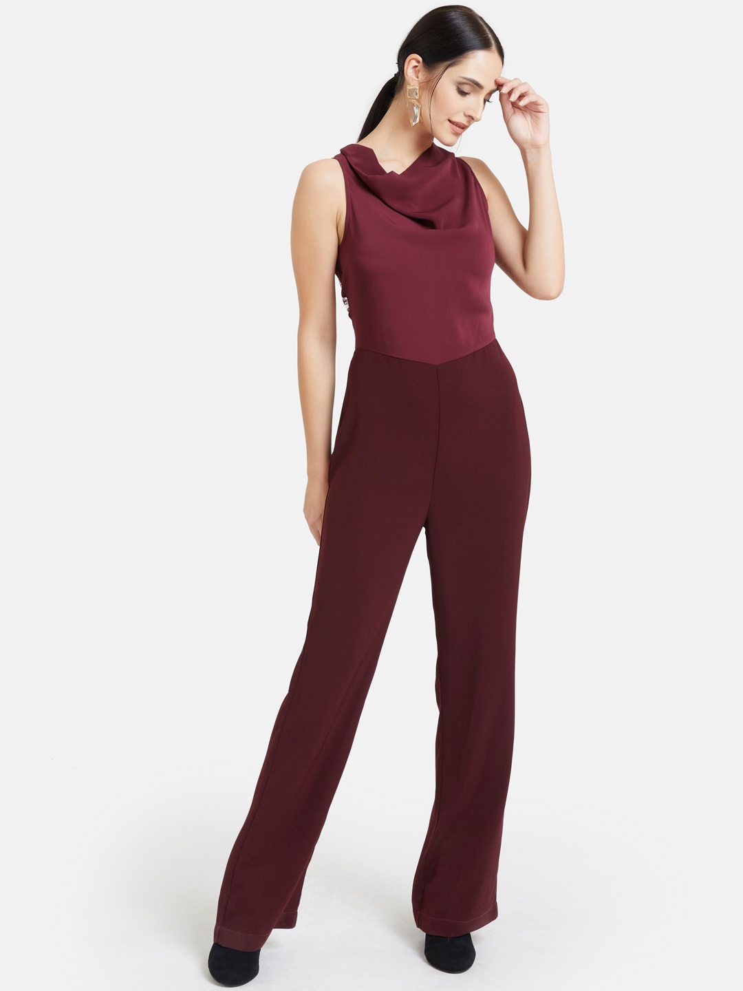 

Kazo Women Maroon Solid Basic Jumpsuit