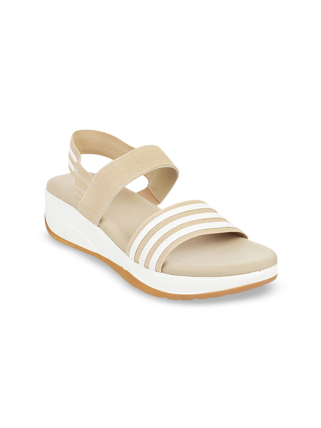 

Metro Women Beige & White Striped Wedges