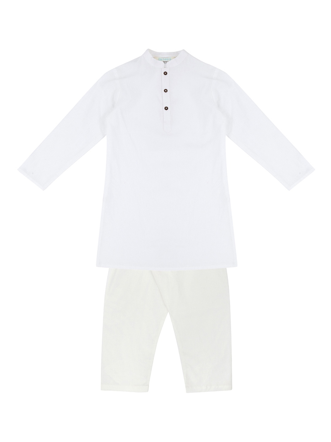 

indus route by Pantaloons Boys White Solid Kurta with Trousers