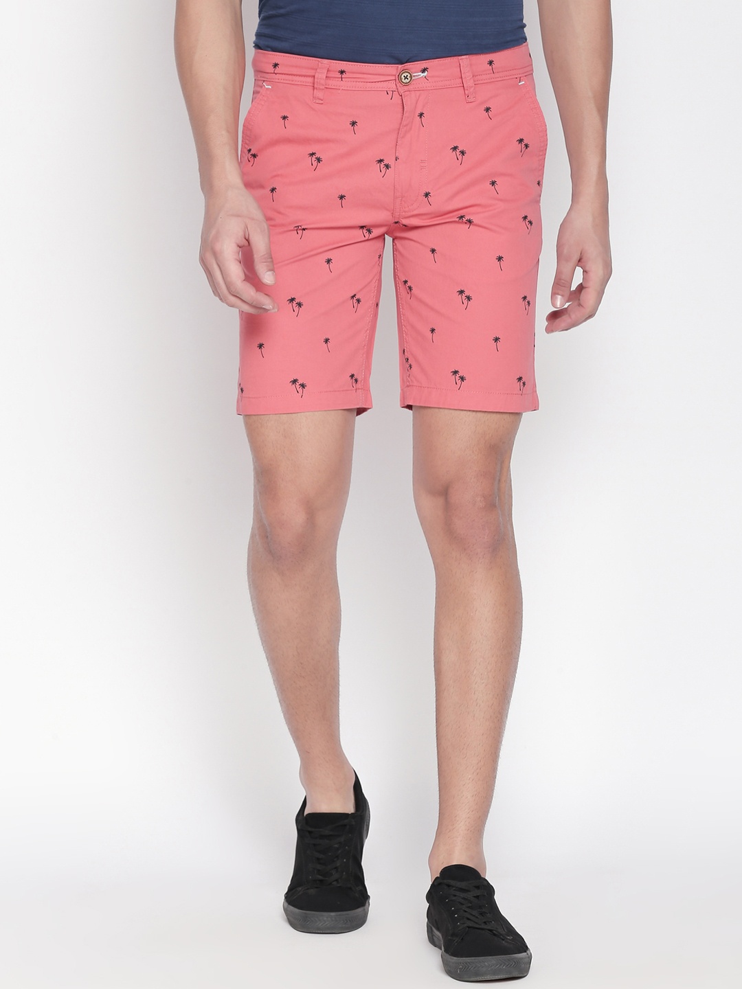 

Urban Ranger by pantaloons Men Pink Printed Slim Fit Regular Shorts