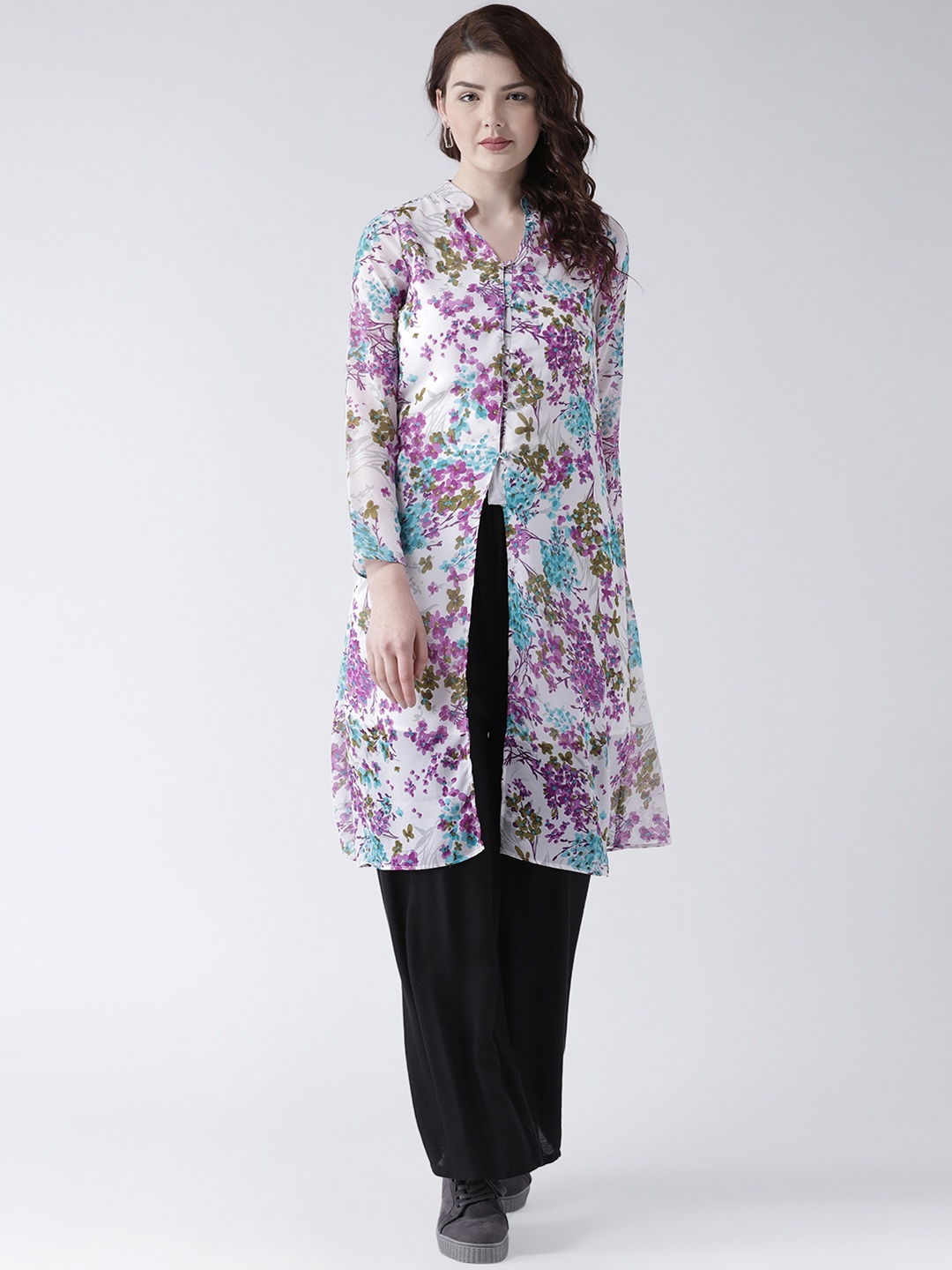 

DODO & MOA Women Multicoloured Printed A-Line Kurta, White