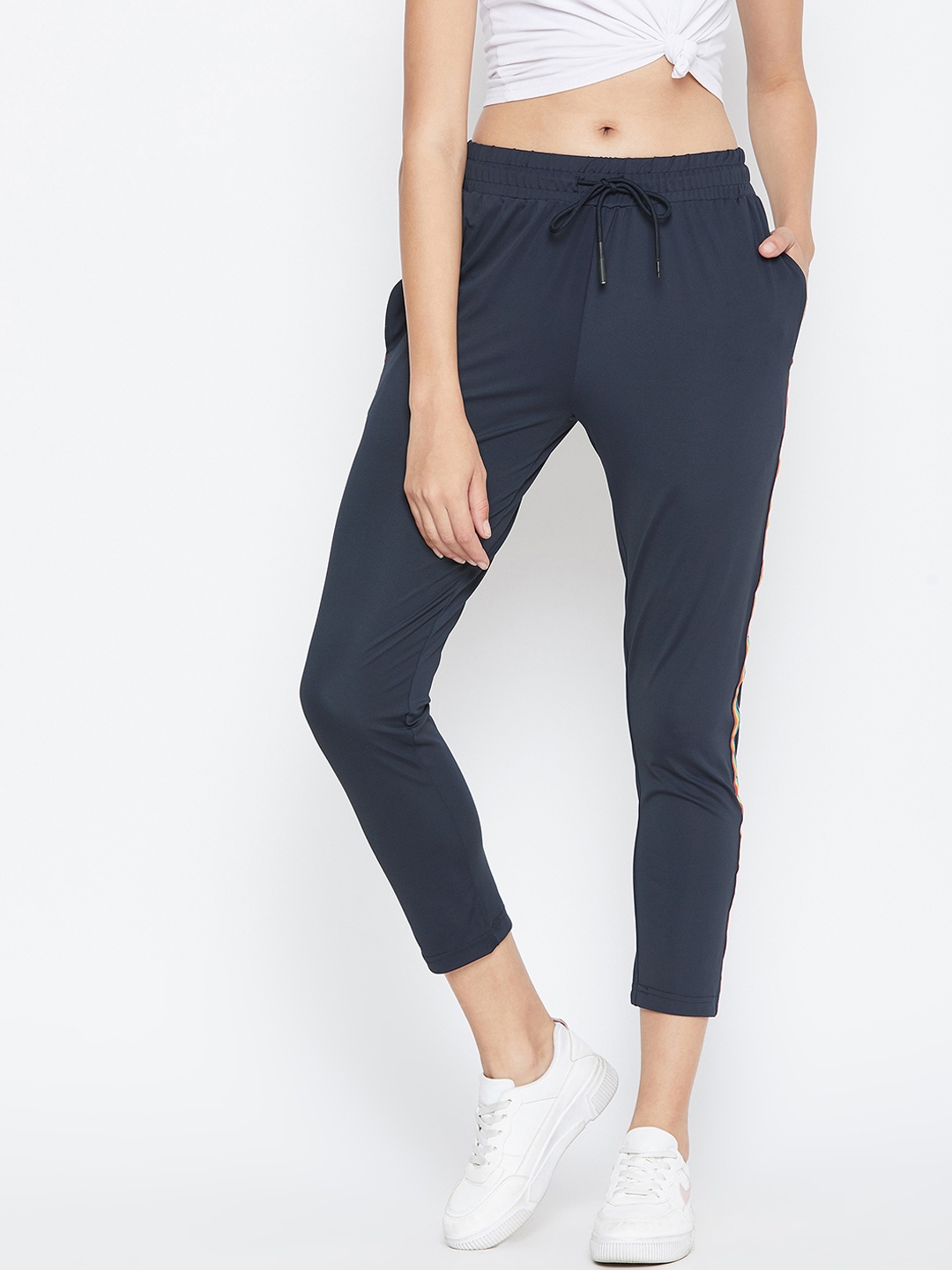 

PERFKT-U Women Navy Blue Solid Track Pants