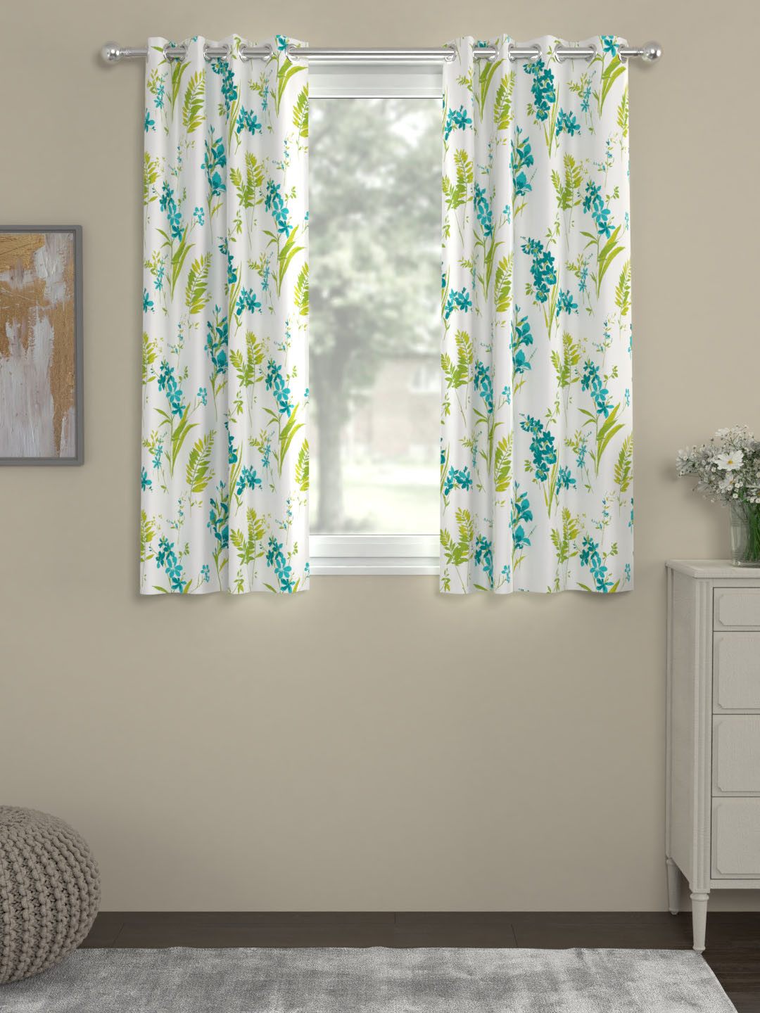 

ROSARA HOME Blue Set of 2 Window Curtains