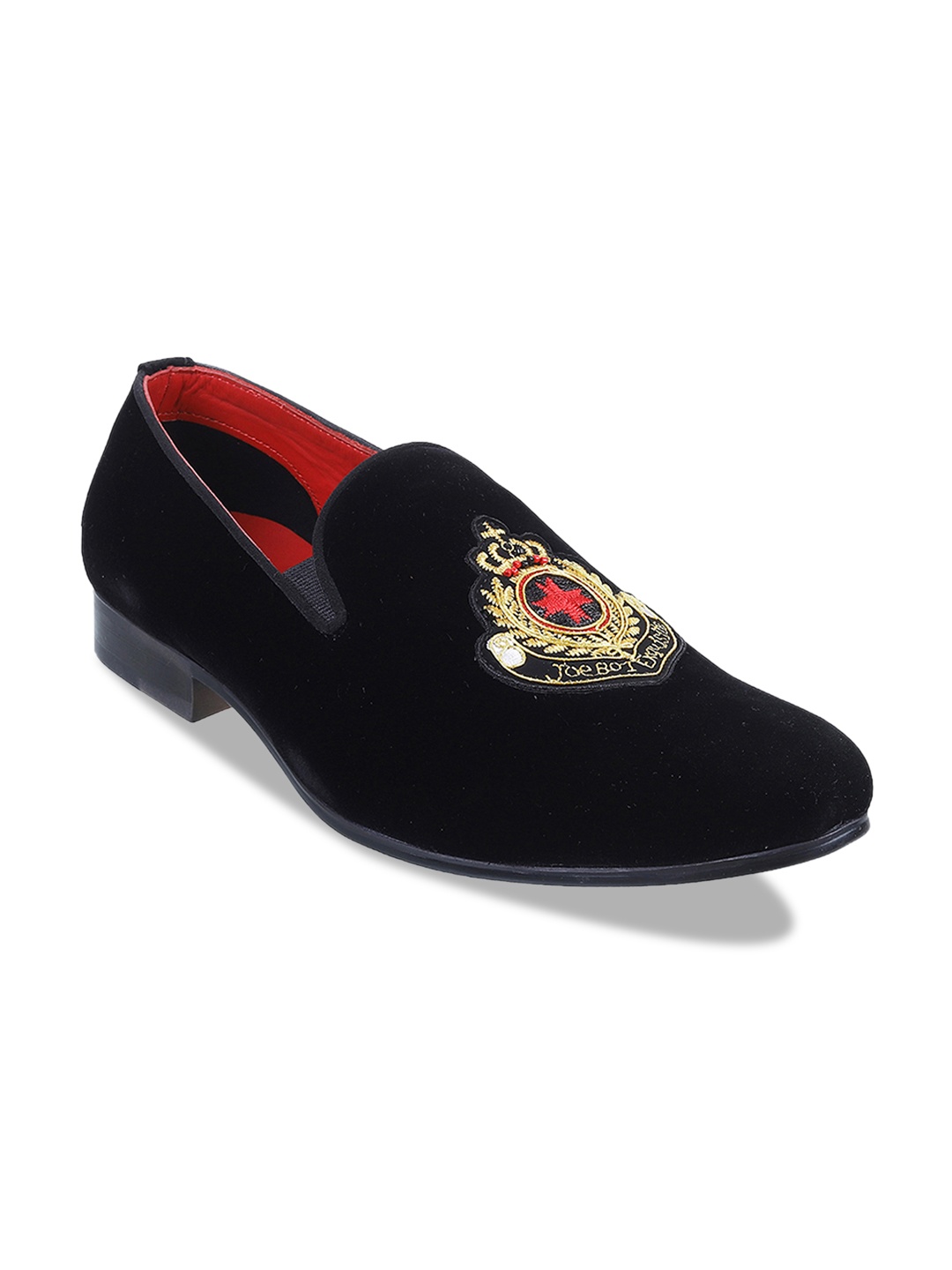 

Metro Men Black Solid Leather Party Loafers