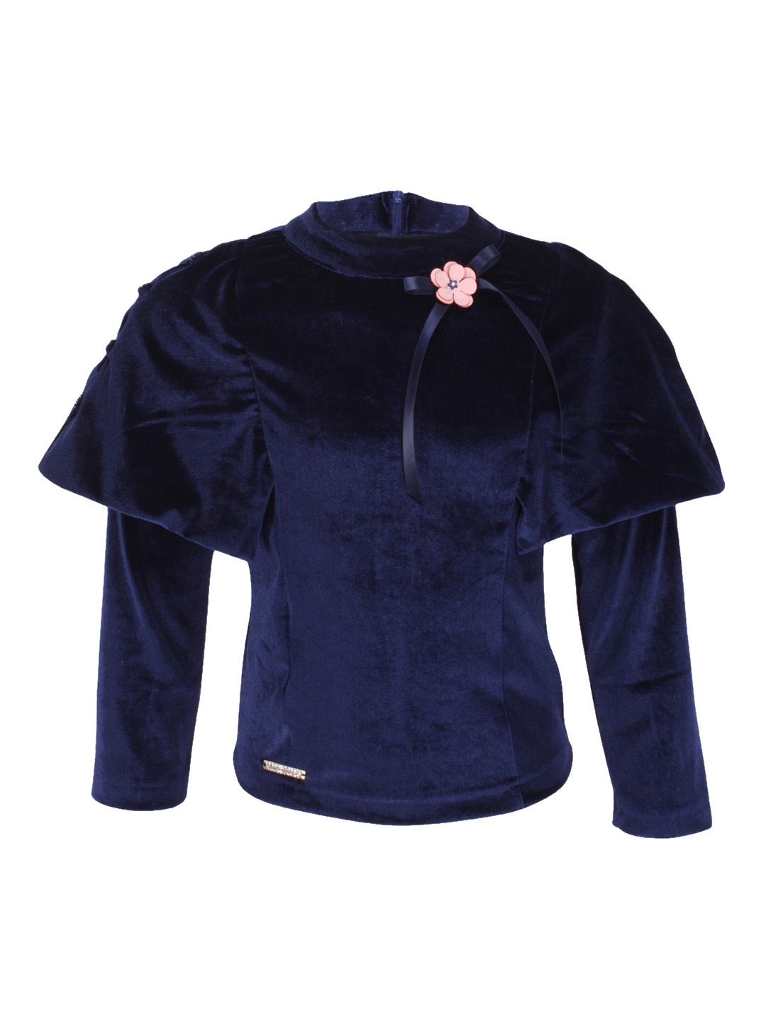 

CUTECUMBER Girls Navy Blue Solid Top