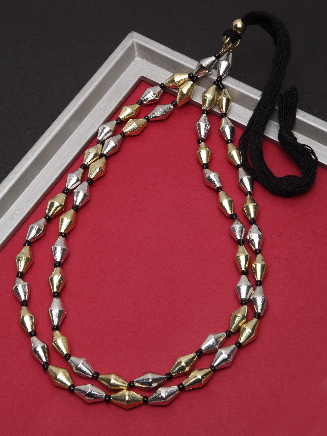 

Infuzze Gold & Silver-Toned Brass-Plated Layered Necklace