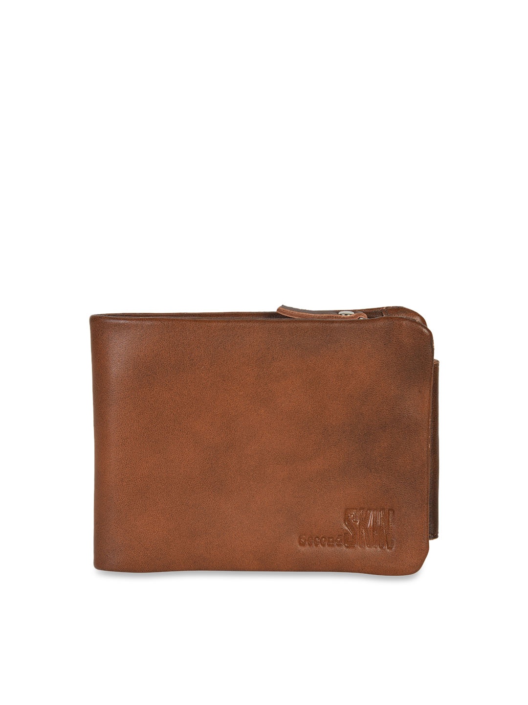 

Second SKIN Men Tan Brown Solid Two Fold Leather Wallet