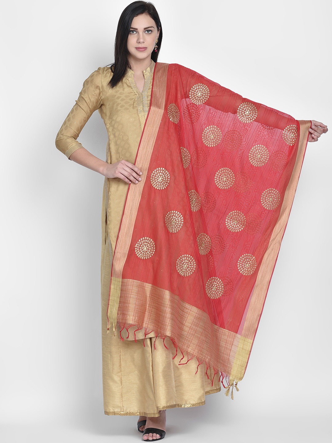

Dupatta Bazaar Red Embroidered Dupatta