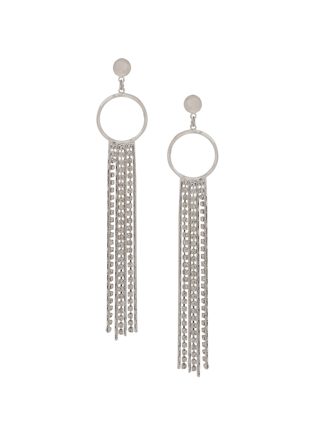 

SATCHEL Silver-Toned Circular Drop Earrings