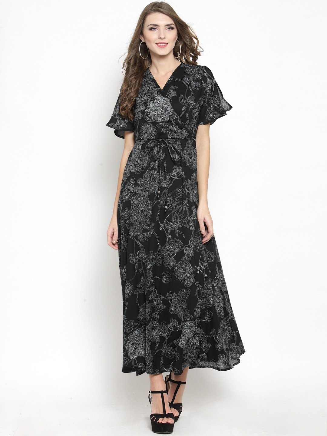 

Sera Women Black Printed A-Line Dress