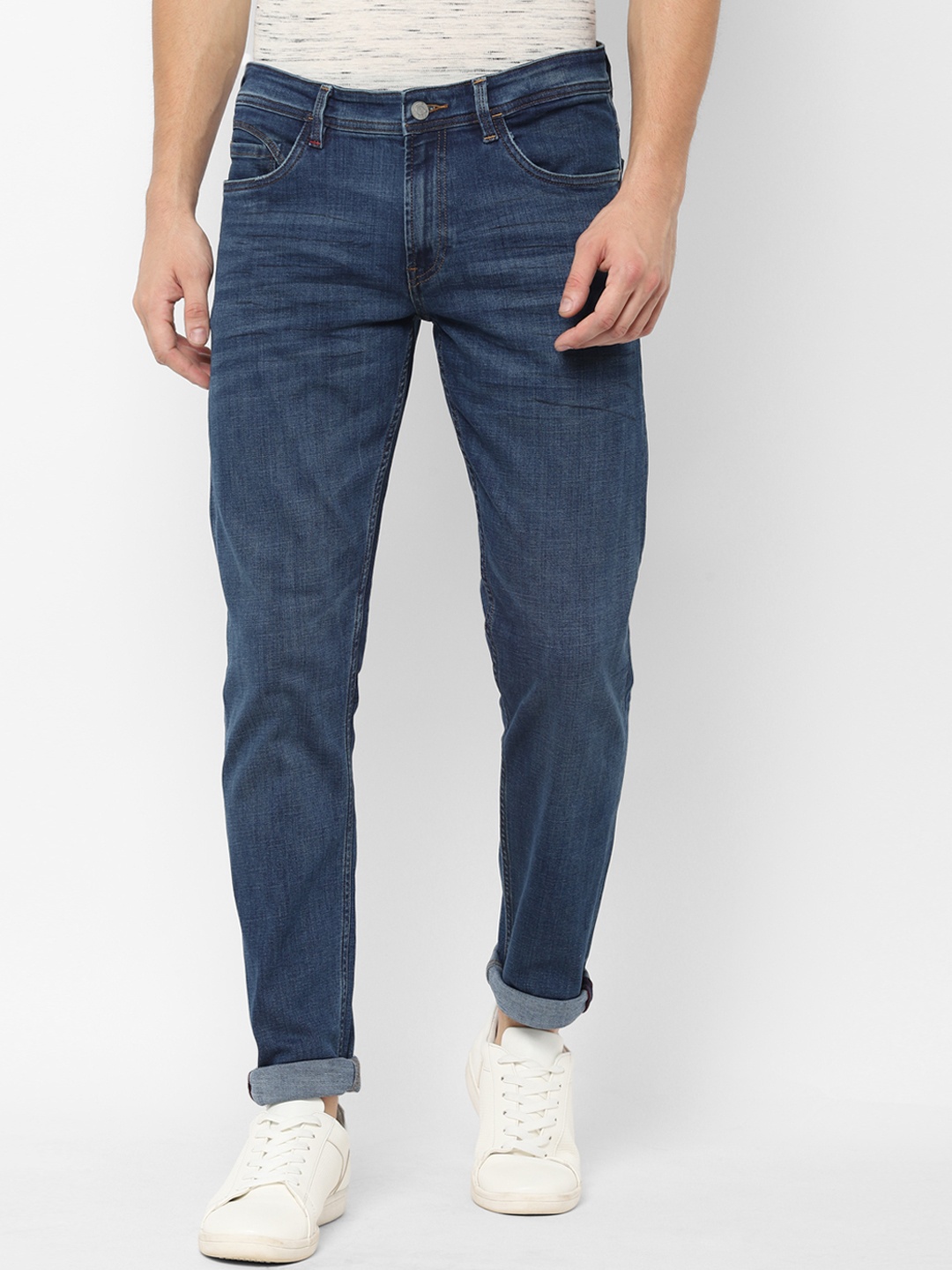 Allen Solly Men Blue Skinny Fit Mid-Rise Clean Look Stretchable Jeans