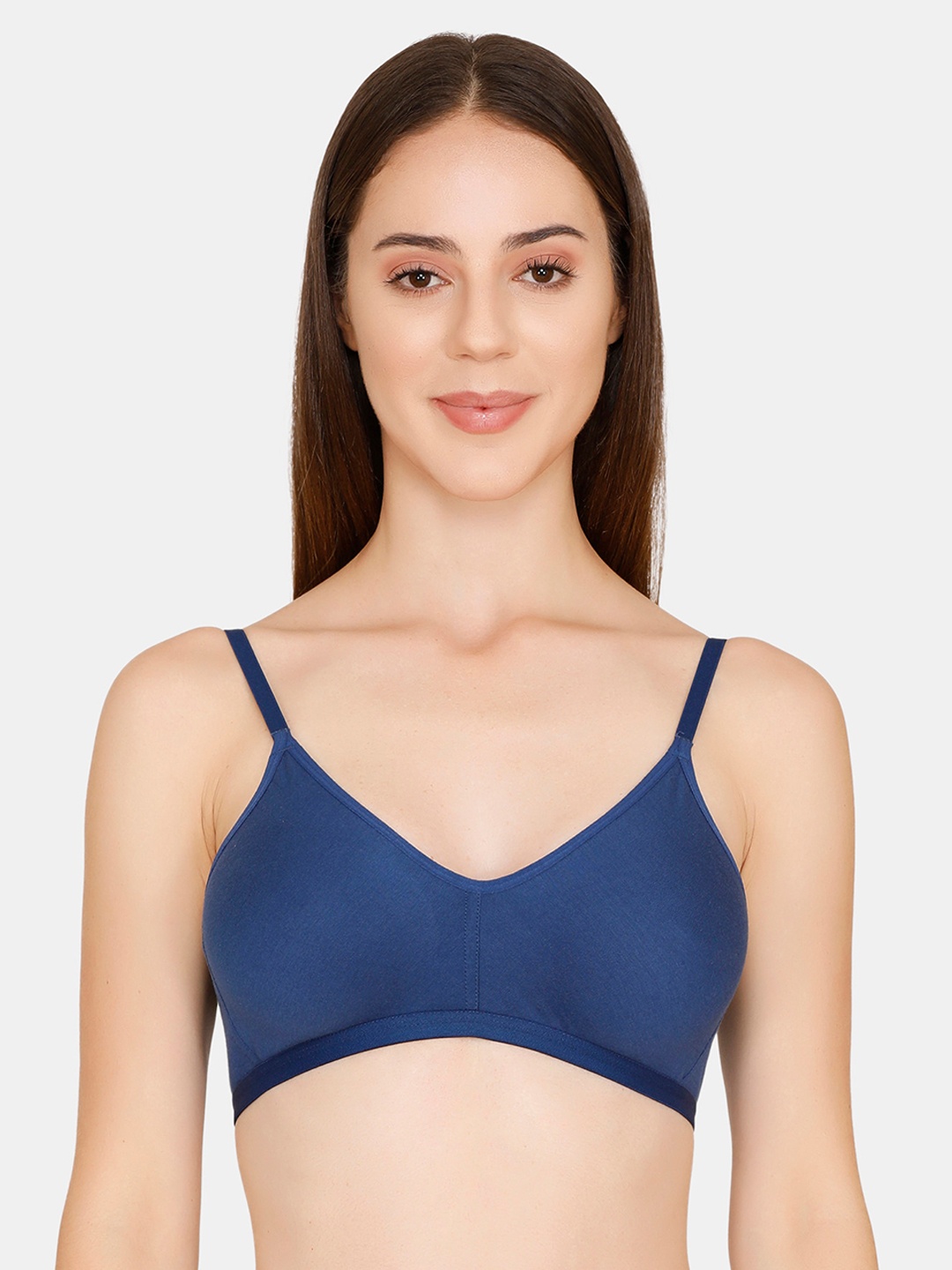 

Rosaline by Zivame Blue Solid Non-Wired Non Padded T-shirt Bra ZI1885COREABLUE0