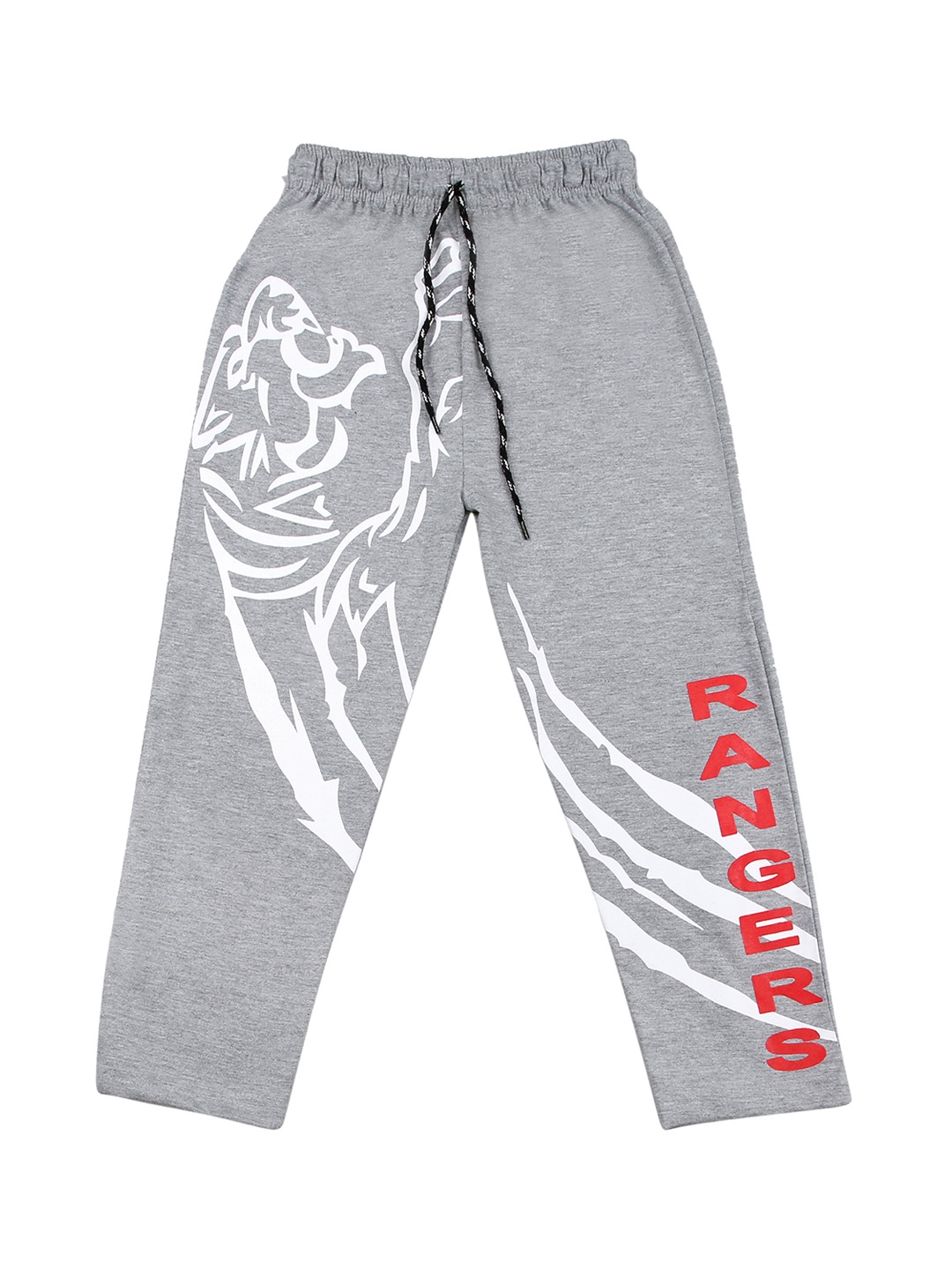 

SWEET ANGEL Boys Grey Printed Straight-Fit Track Pants