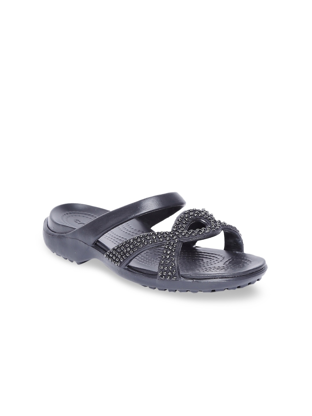 

Crocs Meleen Women Black Embellished Sliders