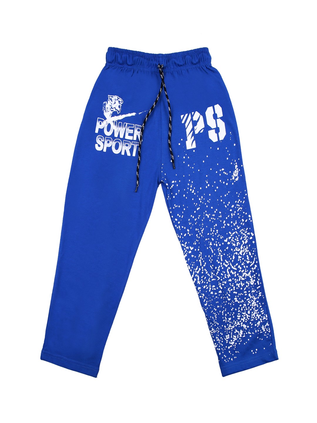 

SWEET ANGEL Boys Blue & White Printed Straight-Fit Track Pants