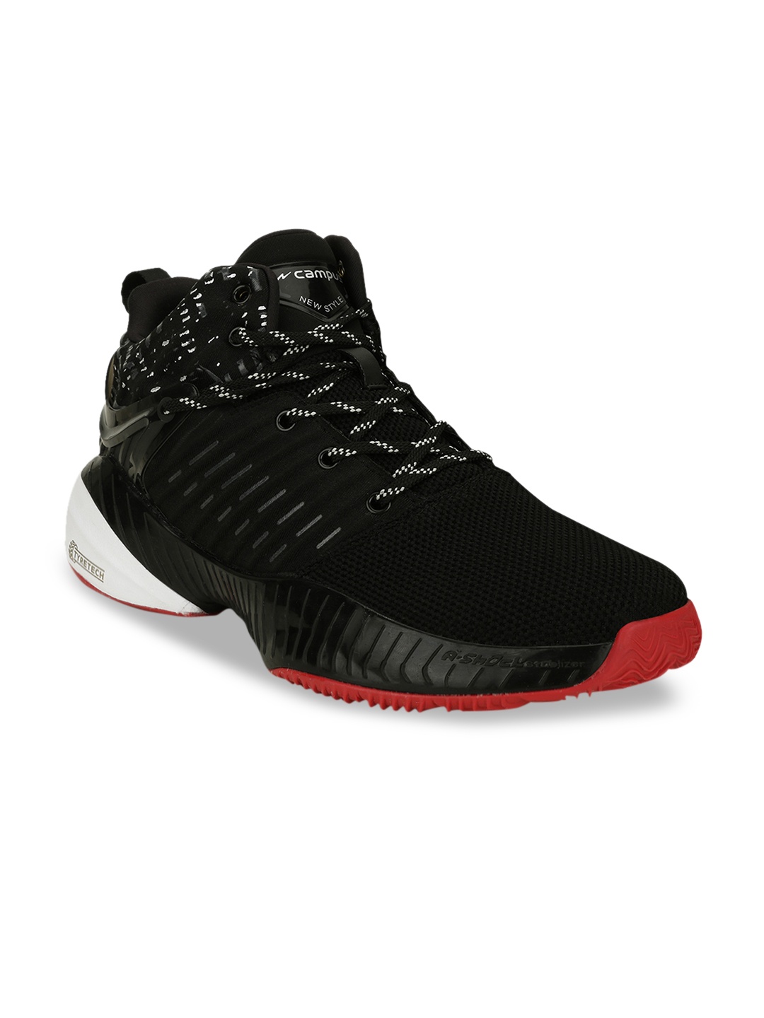 

Campus Men Black Mesh RANGLER Running Shoes