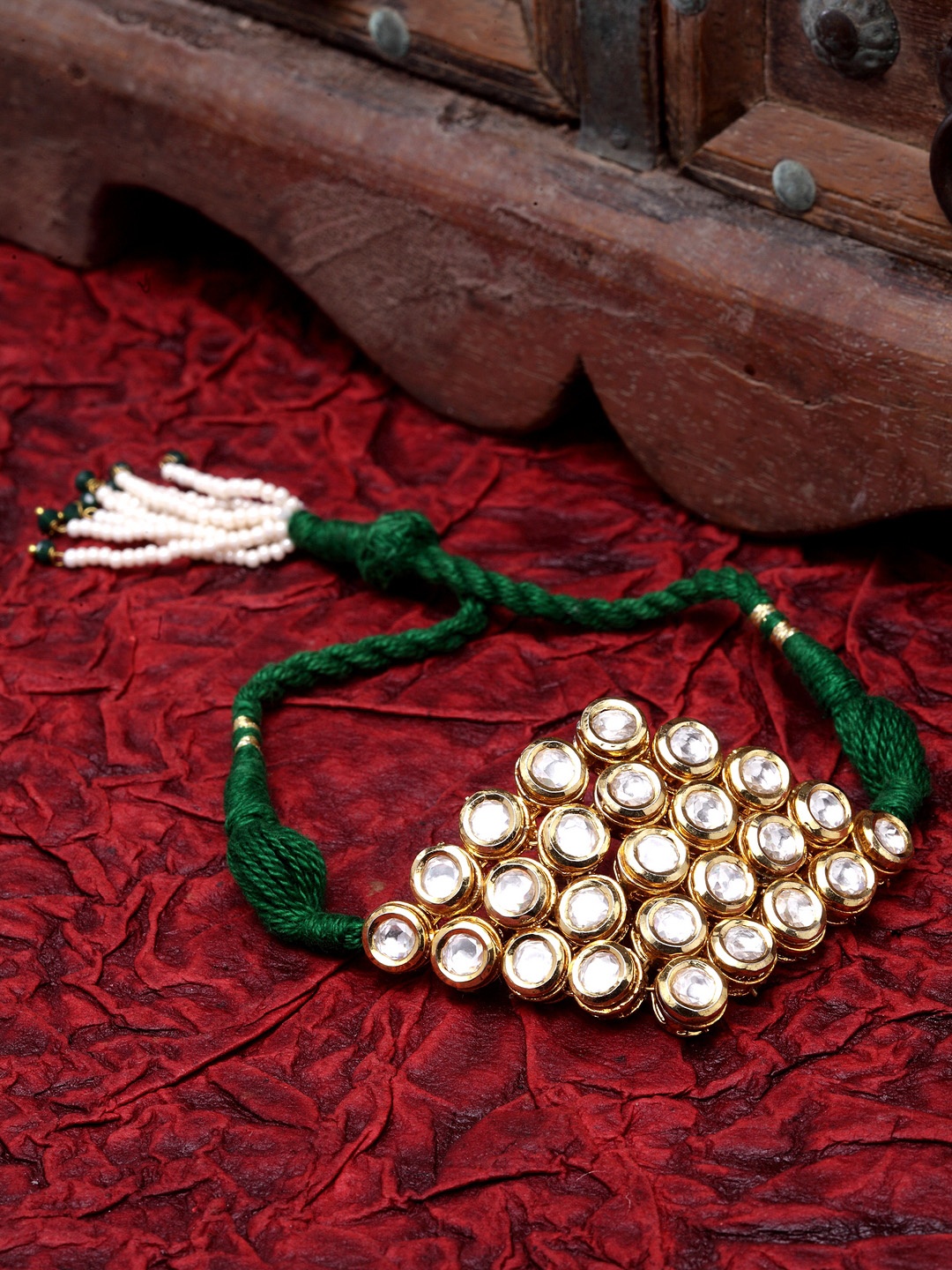 

DUGRISTYLE Green Gold-Plated Sterling Silver Bracelet