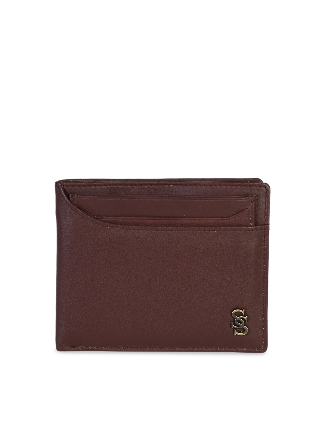 

Second SKIN Men Brown Solid Two Fold Leather Wallet
