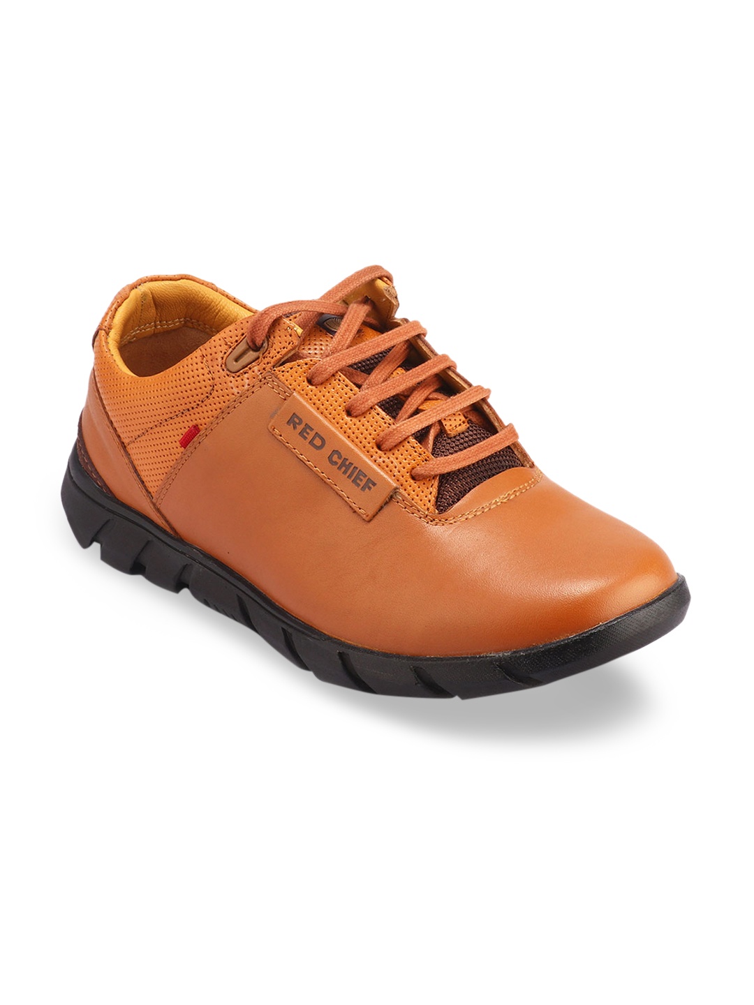 

Red Chief Men Tan Brown Leather Sneakers