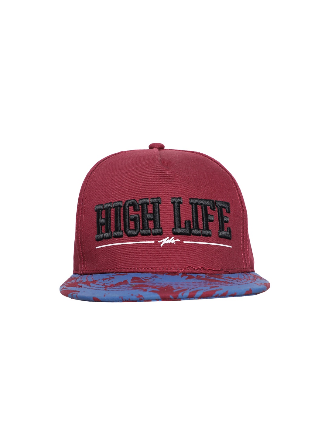 

FabSeasons Unisex Maroon & Blue Printed Snapback Cap