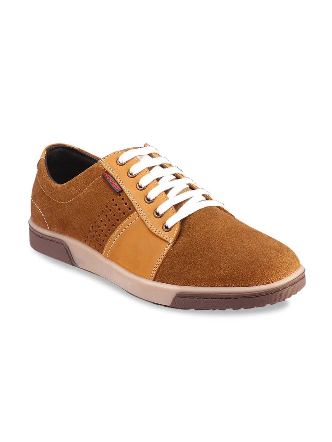 

Red Chief Men Rust Brown Leather Sneakers