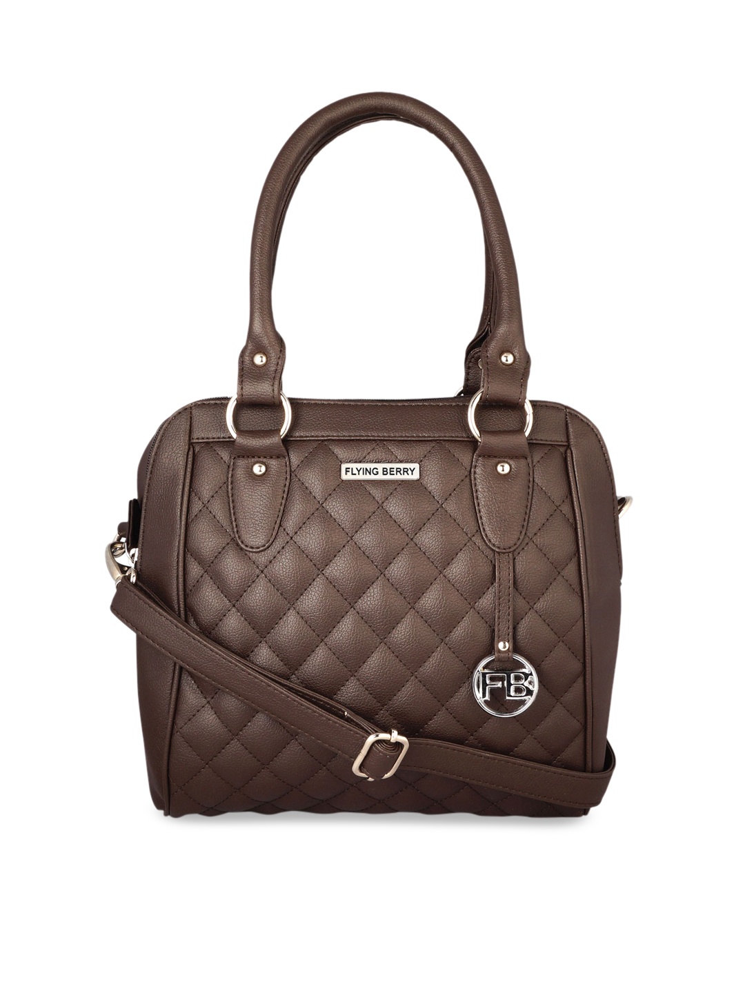 

FLYING BERRY Coffee Brown Textured Handheld Bag