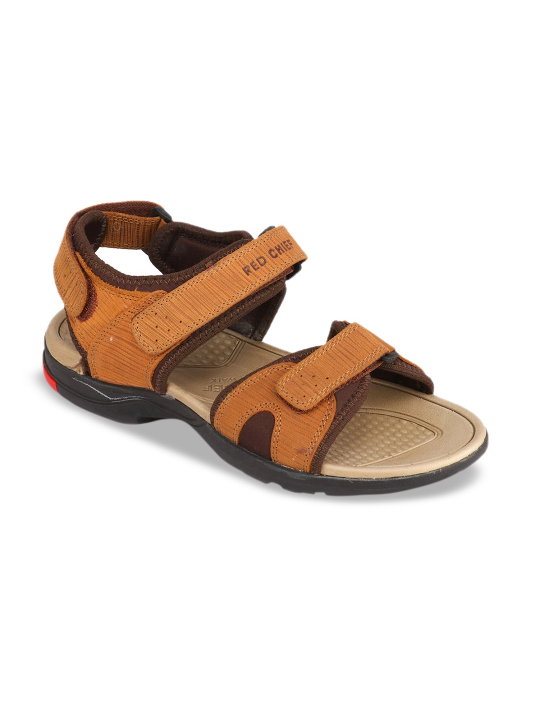 

Red Chief Men Brown Solid Leather Sandals