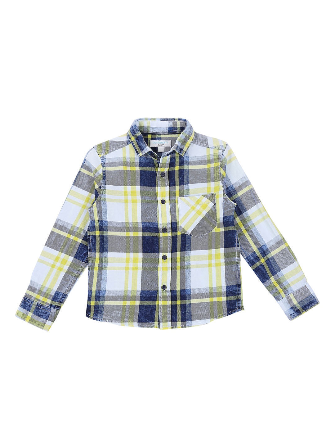 

Pantaloons Junior Boys Yellow & Blue Regular Fit Checked Casual Shirt
