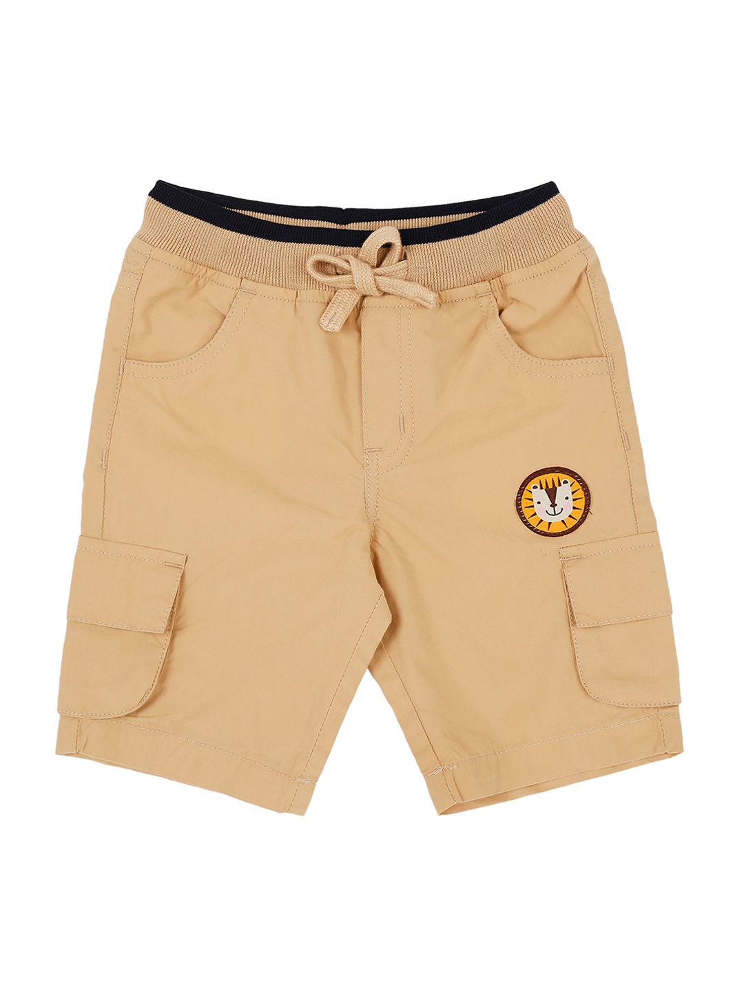 

Pantaloons Baby Boys Beige Solid Regular Fit Cargo Shorts