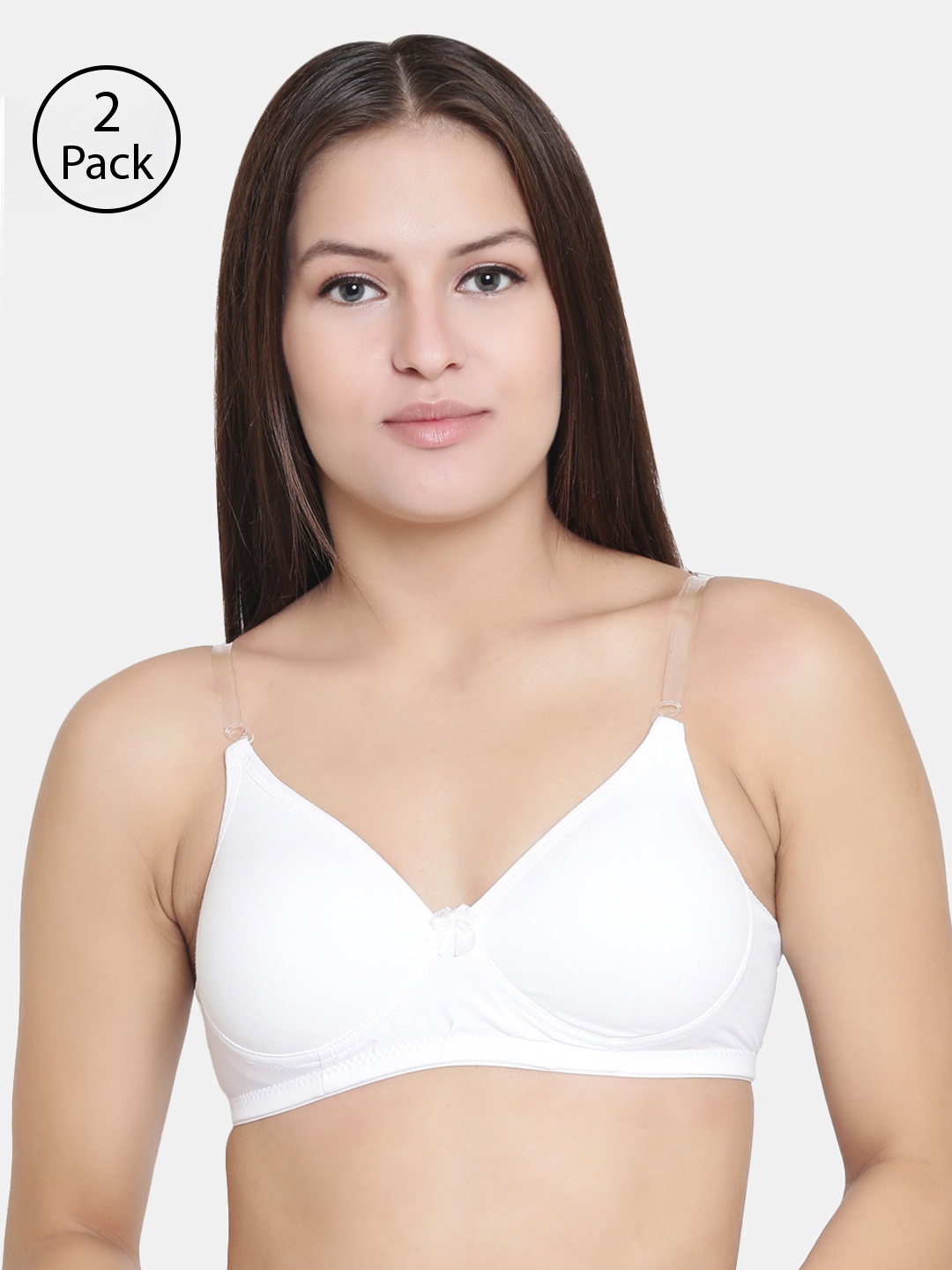 

Floret White Pack Of 2 Solid Non-Wired Lightly Padded T-shirt Bra