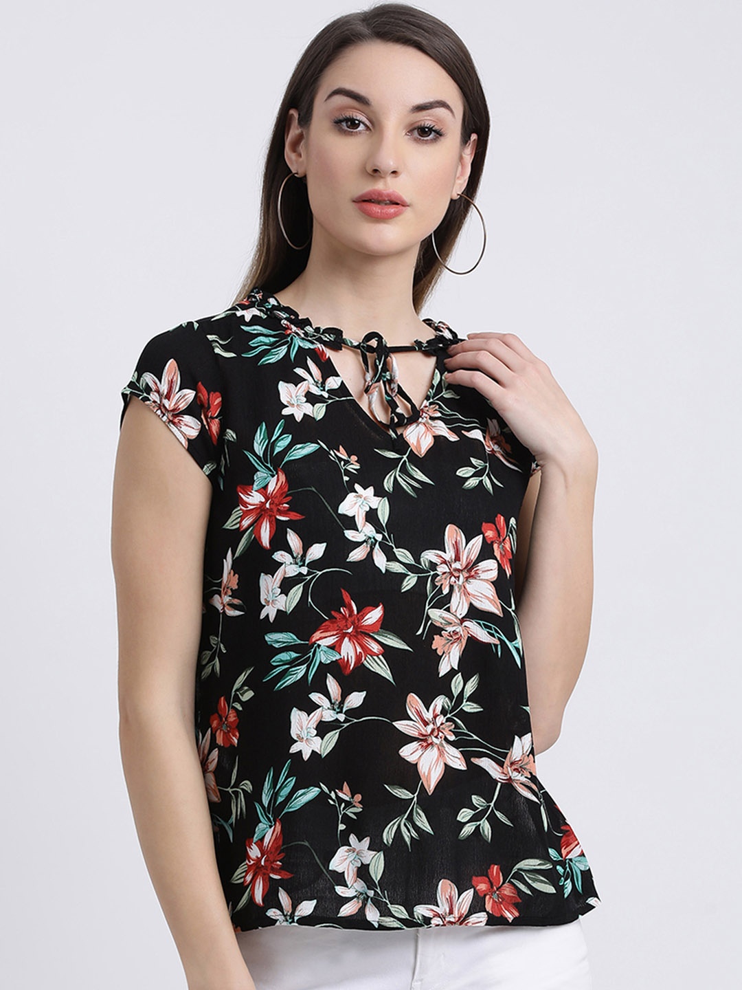 

Zink London Women Black Printed Top
