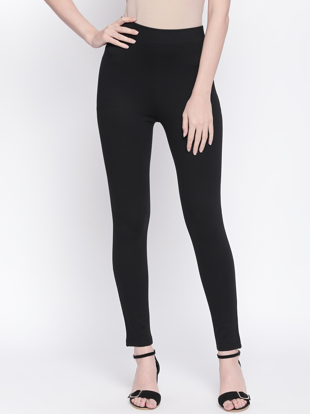 

Annabelle by Pantaloons Women Black Solid Treggings