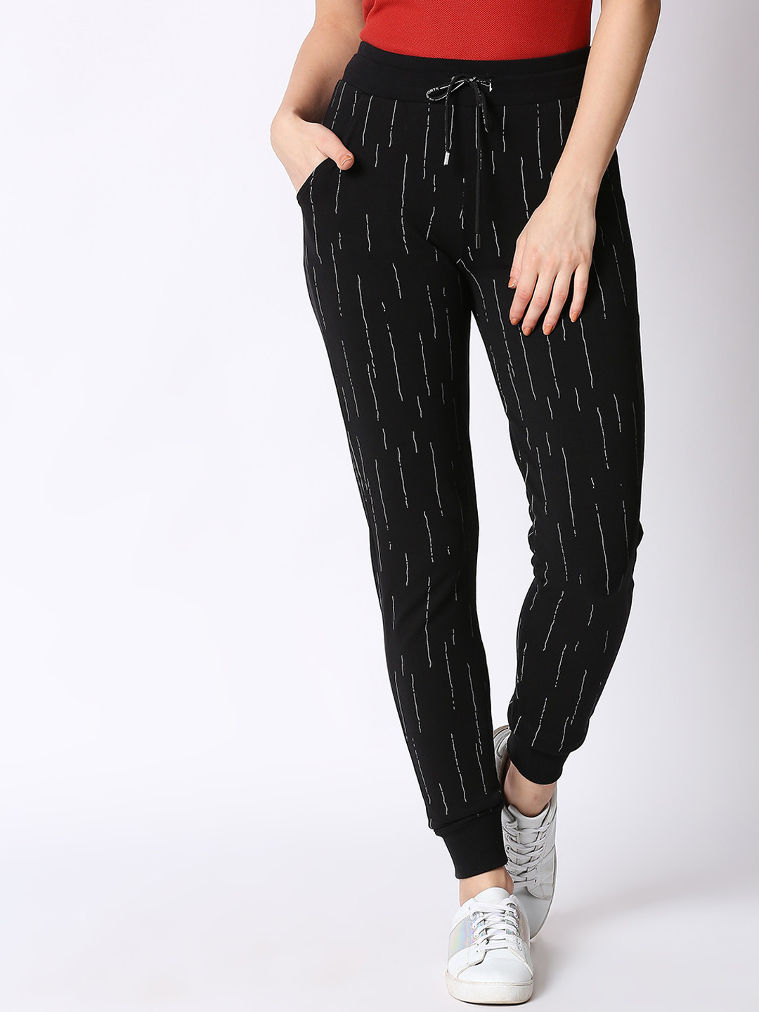 

I like me Women Black Printed Regular Fit Joggers
